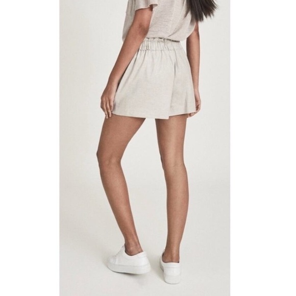 Reiss Lacey Linen Blend Pull On Shorts in Gray Size 4 - Picture 2 of 13